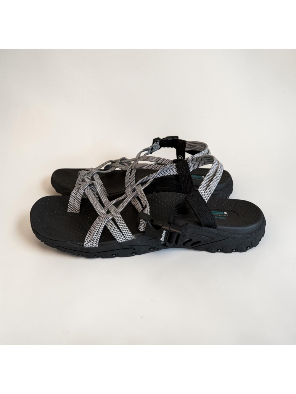 Skechers Outdoor Lifestyle Women's Strappy Sport Sandals Black Gray Size 9